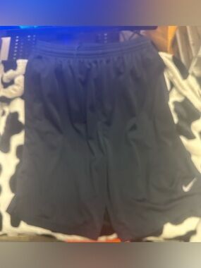 Nike Black Dri-FIT Athletic Navy BluesShorts with sliver Logo